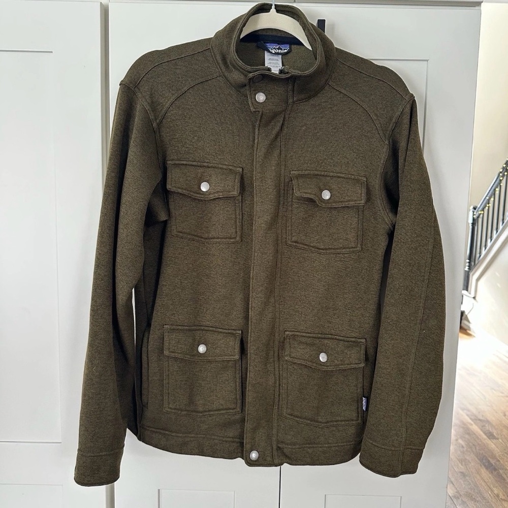 Patagonia Better Jacket Knit Sweater Full Zip Olive Green Mens Size Small